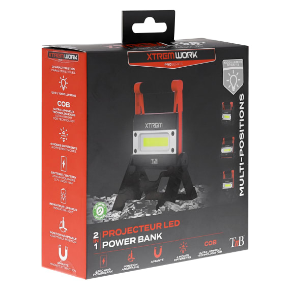 Miniatyrbillede 8 af 10: T'nB Xtremwork Sort, Rød Universel lommelygte COB LED