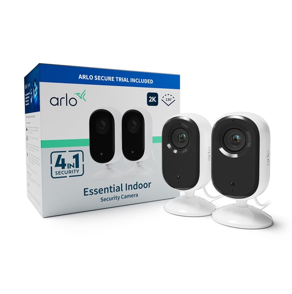 Miniatyrbild 1 av 9: Arlo Essential 2K övervakningskamera inomhus, 2-pack