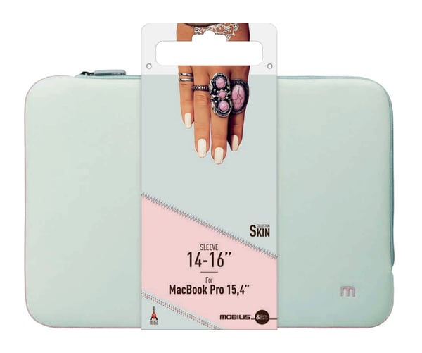 Mobilis 049006 väskor bärbara datorer 40,6 cm (16") Överdrag Grå, Rosa
