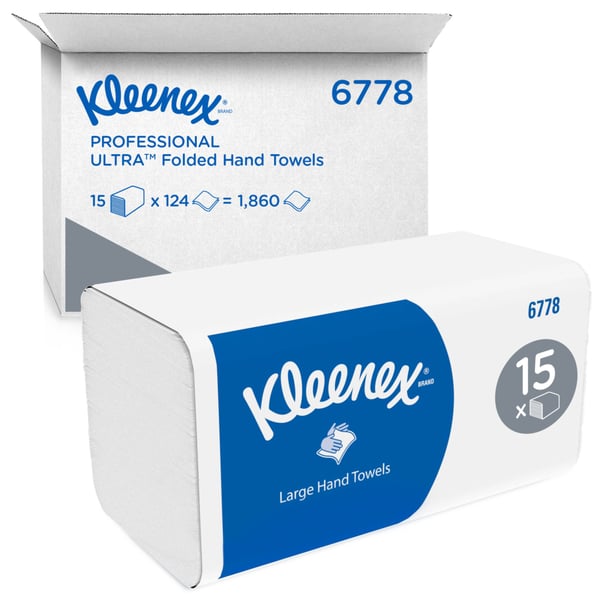 Miniatyrbild 7 av 7: Kleenex 6778 pappershandukar 124 ark Vit