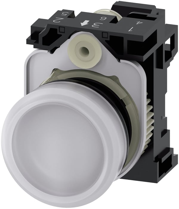 Miniatyrbillede 1 af 5: Siemens 3SU1102-6AA60-3AA0 alarm indikatorlys Hvid