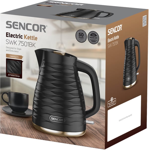 Sencor SWK 7501BK elkedel 1,7 L 2200 W Sort