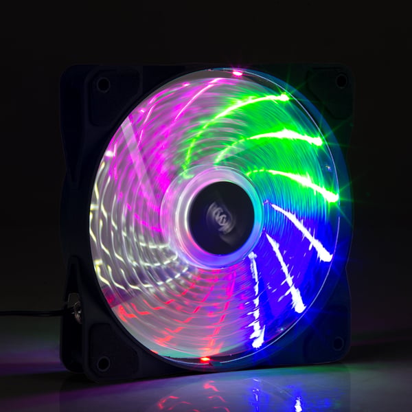 Miniatyrbillede 3 af 5: Akyga AW-12D-LED Computerkølesystem Computerkabinet Ventilator 12 cm Sort