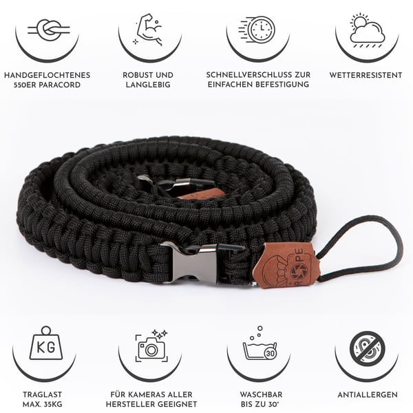 C-Rope The Traveler remmar Digitalkamera Nylon Svart