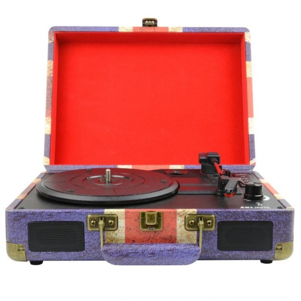 New Majestic TT-43 BT/USB/SD/AX Bæltedrevet pladespiller Blå, Rød, Hvid