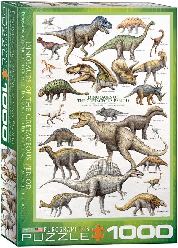 Eurographics Dinosaurs of the Cretaceous Period 1000pcs Puslespil 1000 stk Dyrelivet