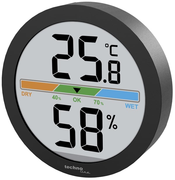 Technoline WS 9418 hygrometer & psycrometer Indendørs Elektronisk hygrometer Sort