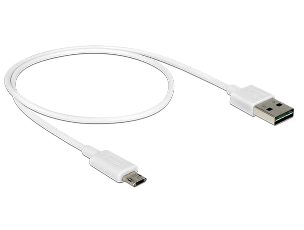 DeLOCK 84806 USB-kabel USB 2.0 0,5 m USB A Micro-USB B 0,48 Gbit/sek. Hvid