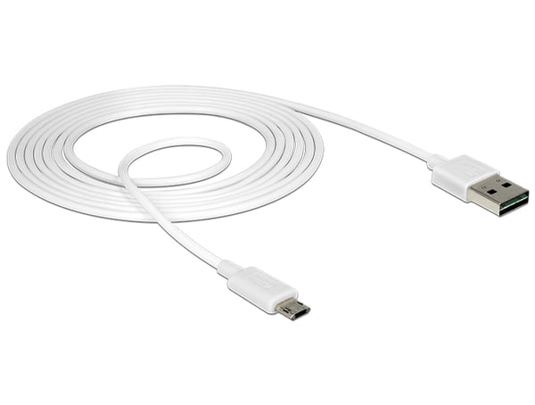DeLOCK 84808 USB-kabel USB 2.0 2 m USB A Micro-USB B 0,48 Gbit/sek. Hvid