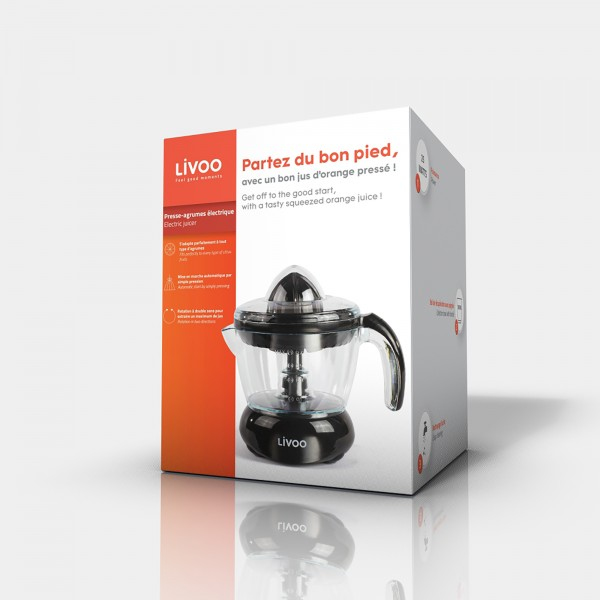 Livoo DOD131N citruspresser og juicemaskine Slow juicer 25 W Sort, Transparent