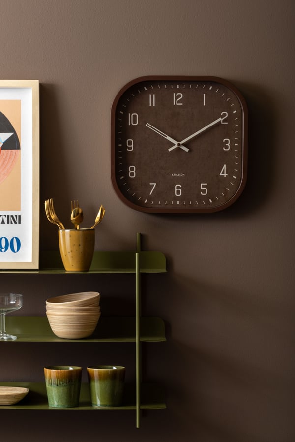 Karlsson Elemental Cuadrado Analog klocka Torg Brun