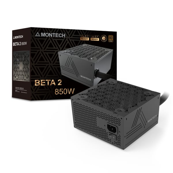 Montech BETA 2 strömförsörjningsenheter 850 W 20+4 pin ATX ATX Svart Montech BETA 2 strömförsörjningsenheter 850 W 20+4 pin ATX ATX Svart