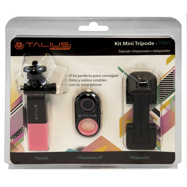 Miniatyrbild 4 av 4: TALIUS TRI01 selfiepinne Universal Svart, Rosa
