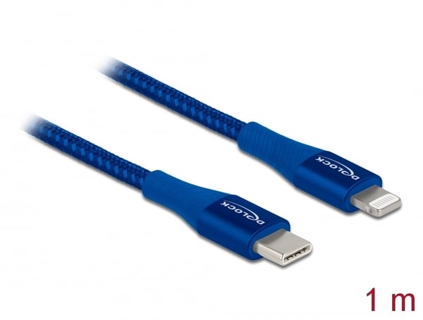 DeLOCK 85416 Lightning kabel 1 m Blå
