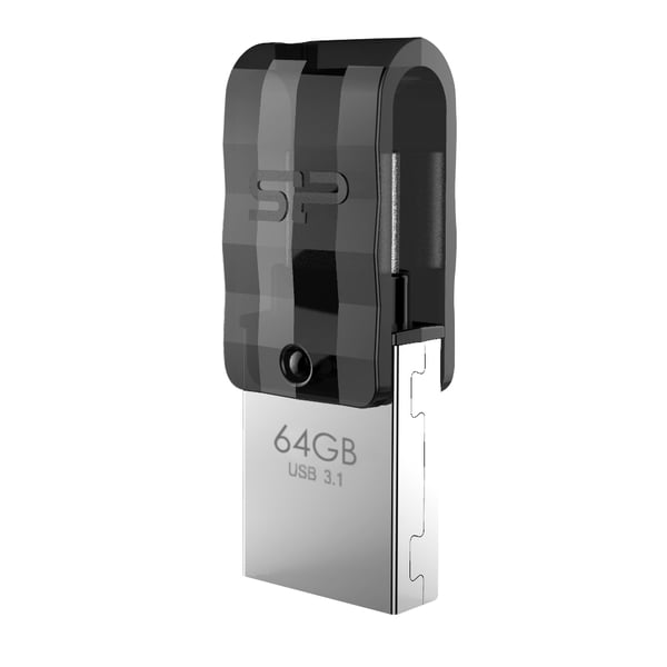 Silicon Power Mobile C31 USB-sticka 64 GB USB Type-A / USB Type-C 3.2 Gen 1 (3.1 Gen 1) Svart, Silver