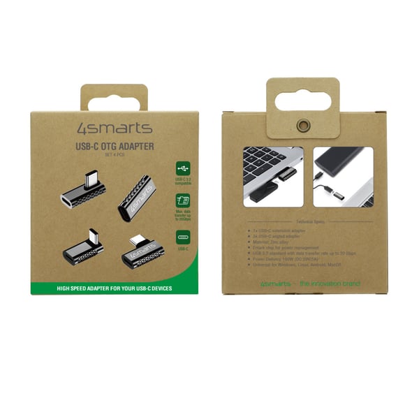 4smarts 540464 kabelomvandlare (hane/hona) USB-C Silver