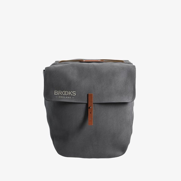 Miniatyrbillede 3 af 6: Brooks Brick Lane Pannier Bagside Cykeltaske 15 L Kanvas, Læder Grå