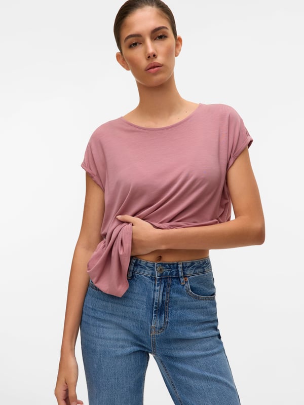 Vero Moda VMAVA T-Shirt,10284468,L T-paita Pyöreä kaulus Lyhyt hiha Elastaani