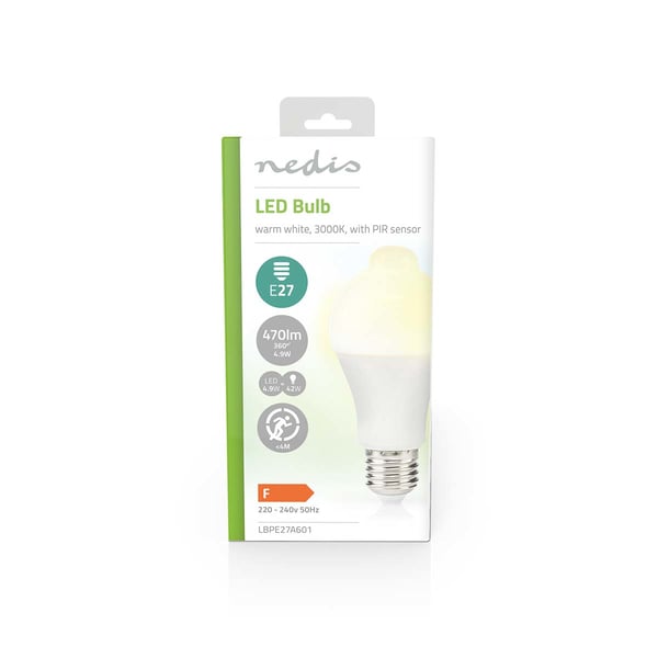 Nedis LBPE27A601 LED-lamppu Valkoinen 3000 K 4,9 W E27 F