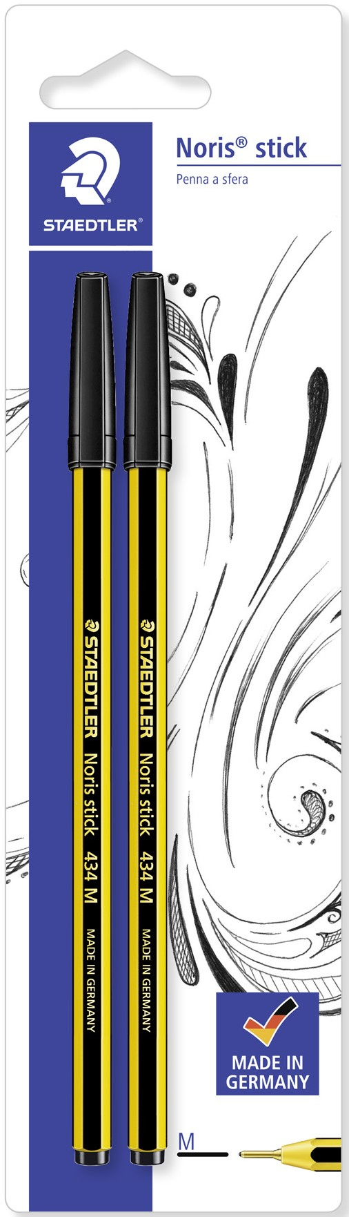 Staedtler Noris stick 434 Sort Kuglepen Mellem 2 stk