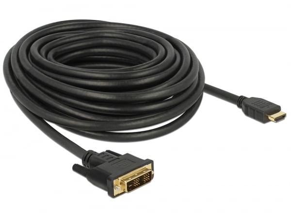 Miniatyrbild 1 av 2: DeLOCK 85587 videokabeladapter 10 m HDMI Typ A (standard) DVI-D Svart