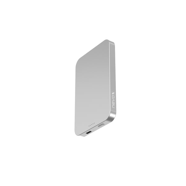 nevox PB-2292 powerbank Lithium polymer (LiPo) 5000 mAh Trådløs opladning Sølv, Hvid