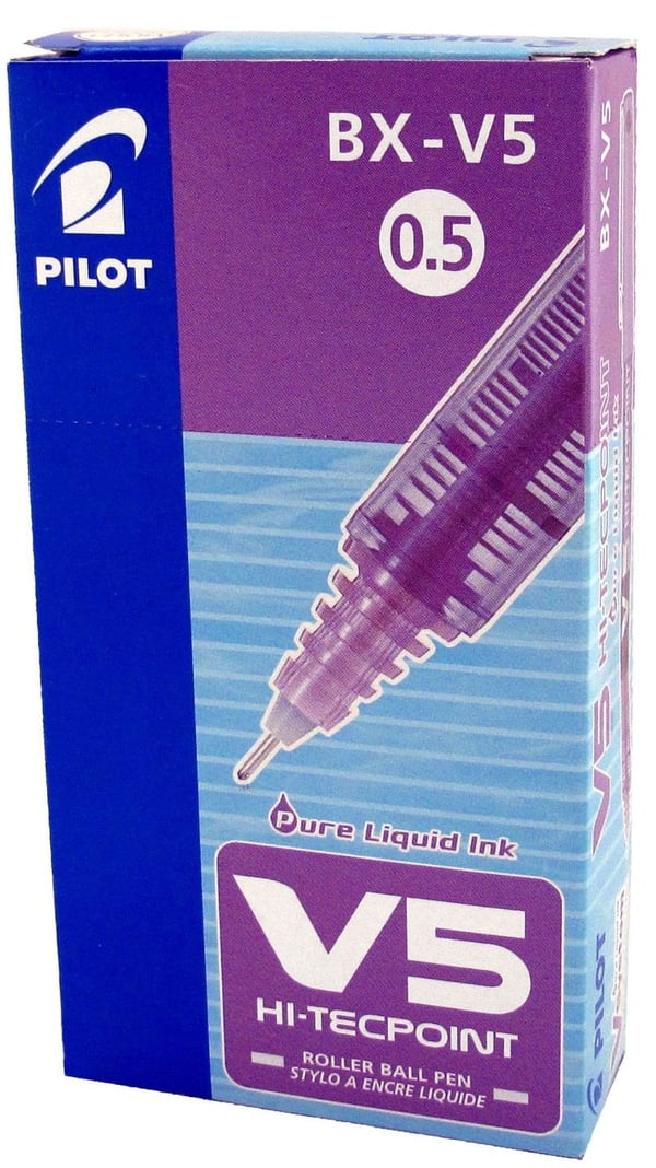 Miniatyrbild 2 av 2: Pilot Hi-Tecpoint V5 Stiftpenna Lila 12 styck