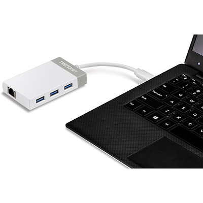 Miniatyrbillede 4 af 5: Trendnet TUC-ETGH3 dockingstation USB 3.2 Gen 1 (3.1 Gen 1) Type-C Grå, Hvid