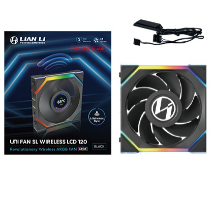 Lian Li UNI FAN SL Wireless LCD 120 Reverse Blade Datorväska 12 cm Svart 1 styck
