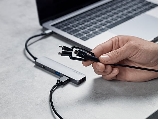 Epico 9915111900012 kannettavien tietokoneiden telakka ja porttitoistin USB 3.2 Gen 1 (3.1 Gen 1) Type-C Musta, Harmaa