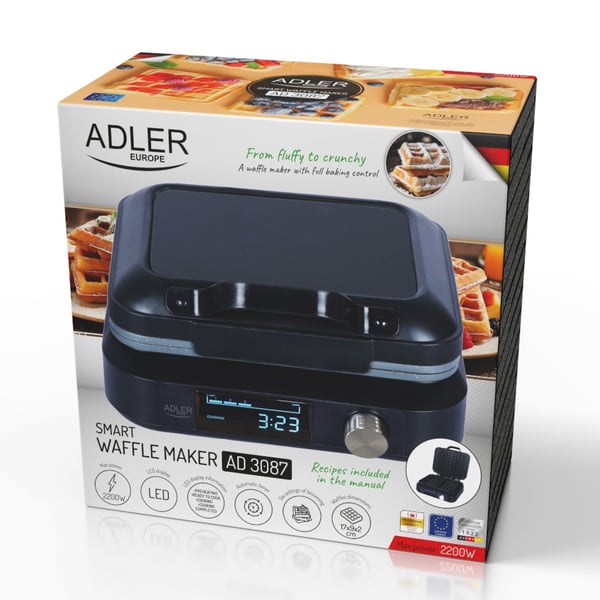 Adler 2 våffla/våfflor 1500 W Svart
