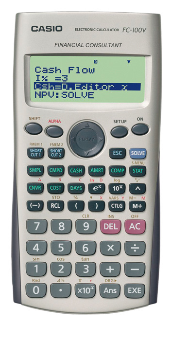 Casio FC-100V laskin Tasku Talouslaskin Harmaa
