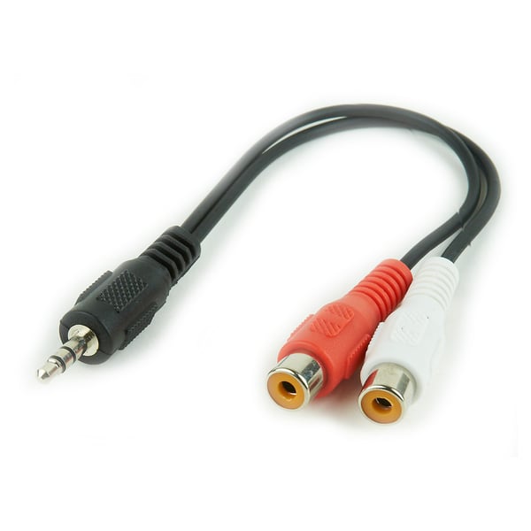 Gembird CCA-406 lydkabel 0,2 m 3.5mm 2 x RCA Sort, Rød, Hvid