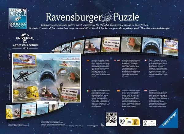 Pikkukuva 3 / 3: Ravensburger Jaws Kuviopalapeli 1000 kpl Muu