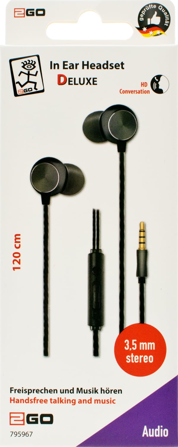 Miniatyrbild 2 av 2: 2GO 795967 hörlur och headset Kabel I öra Samtal/musik Antracit, Svart