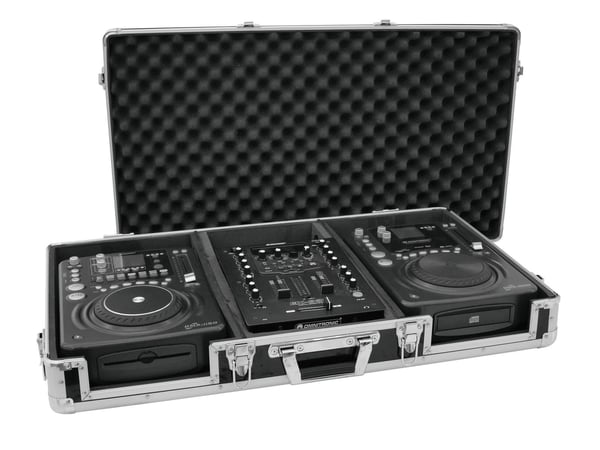 Roadinger 30125342 lydudstyr etui DJ controller Hård taske Krydsfiner Sort, Sølv