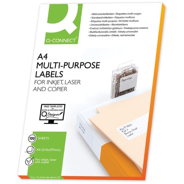 Miniatyrbillede 1 af 2: Q-CONNECT KF26093 print etiket Flerfarvet