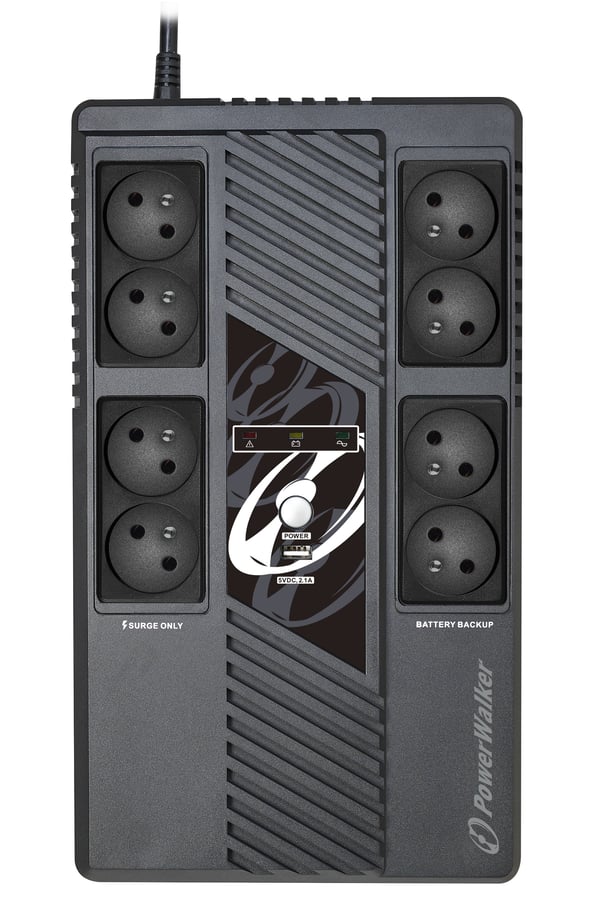 PowerWalker VI 600 MS FR UPS-enhed Interaktivt indgangsstik 0,6 kVA 360 W 8 AC stikkontakt(er)