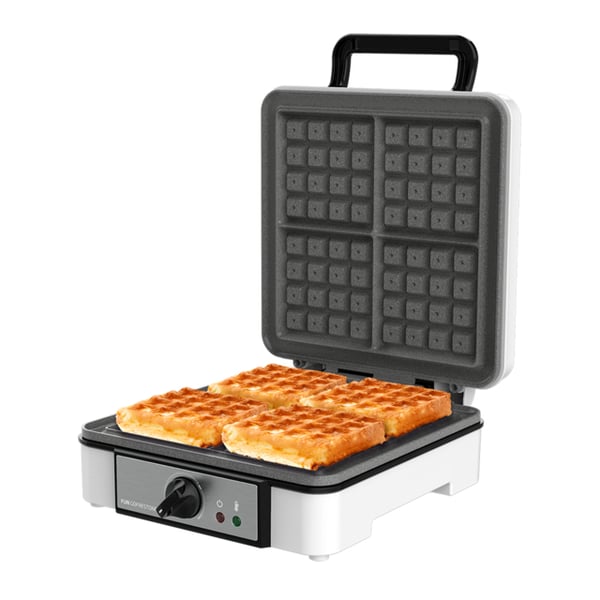 Cecotec 08017 våffeljärn 4 våffla/våfflor 1200 W Rostfritt stål, Vit