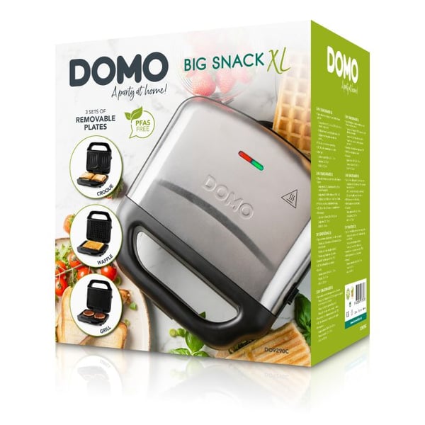 Domo DO9290C voileipägrilli 1400 W Musta, Ruostumaton teräs