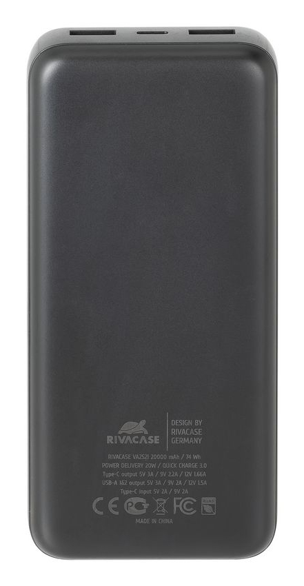 Miniatyrbillede 8 af 16: Rivacase VA2521 powerbank Lithium polymer (LiPo) 20000 mAh Grå