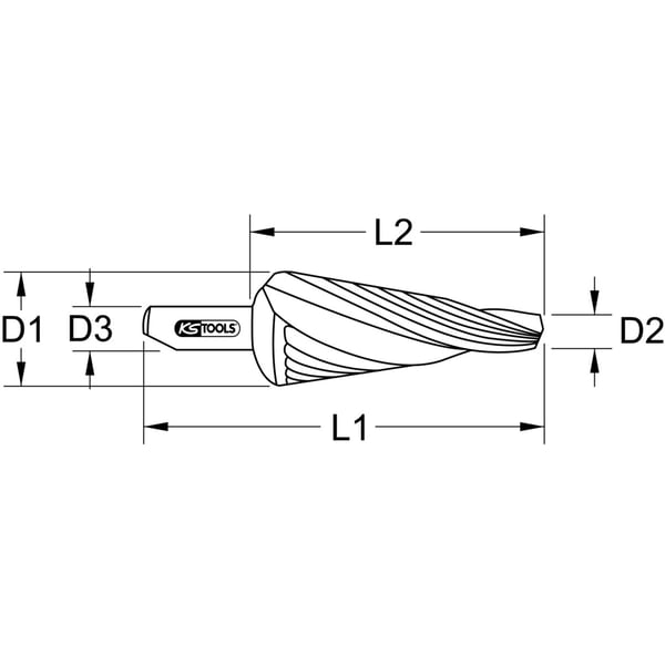 Miniatyrbild 2 av 2: KS Tools 336.0024 borr Plåtskalsborr, bits 1 styck