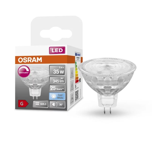 Miniatyrbillede 3 af 3: Osram 4058075796737 LED-lampe Kold hvid 4000 K 5 W GU5.3 G
