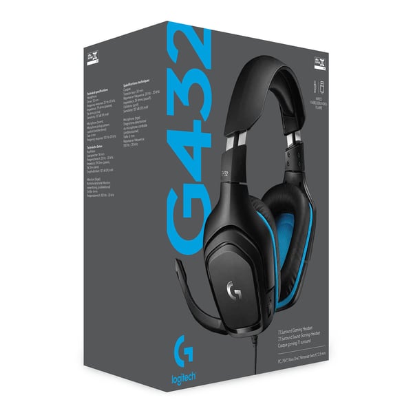 Logitech G 981-000770 kuulokkeet ja kuulokemikrofoni Langallinen Pääpanta Pelaaminen Musta, Sininen