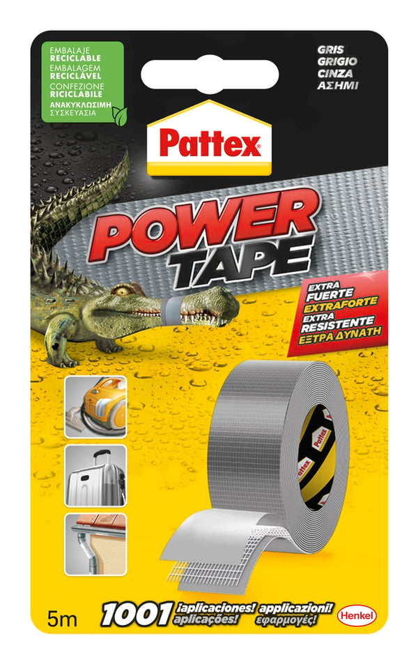 Miniatyrbillede 1 af 2: Pattex 1659547 tape Velegnet til indendørsbrug Egnet til udendørs brug 5 m Polyester Grå