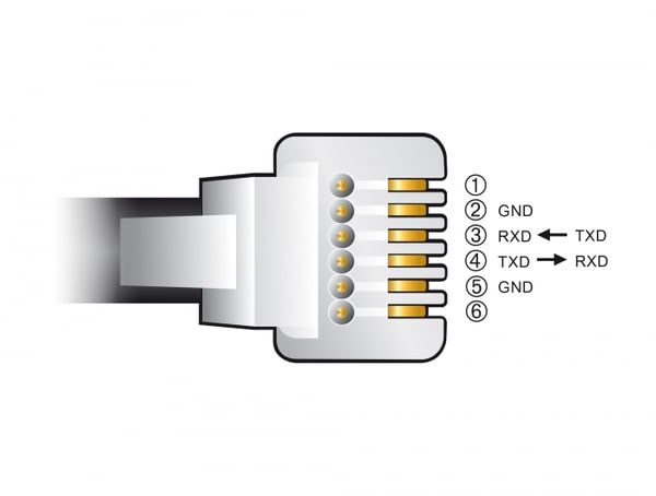 DeLOCK 66736 kabelomvandlare (hane/hona) RJ-12 USB 2.0 Type-A Svart