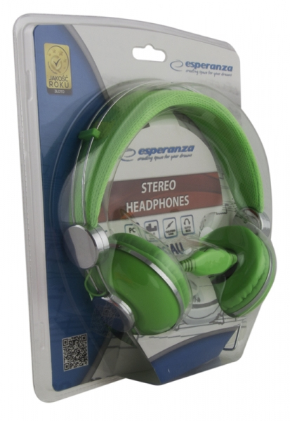 Esperanza EH149G hovedtelefoner/headset Ledningsført Musik Grøn