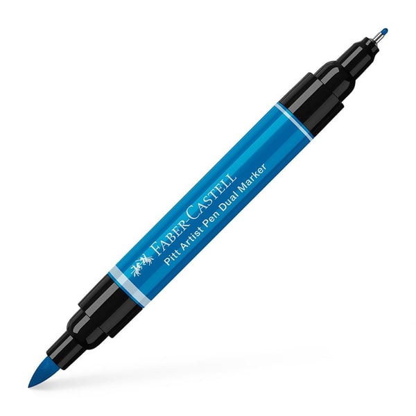 Miniatyrbillede 1 af 3: Faber-Castell Pitt Artist Pen Dual Marker fineliner Fin/medium Blå