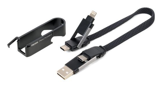 Miniatyrbillede 3 af 5: TROIKA PRACTICABLE USB-kabel USB C 60 W Sort