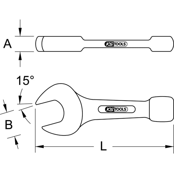 Miniatyrbillede 2 af 2: KS Tools 963.7624 åben svensknøgle
